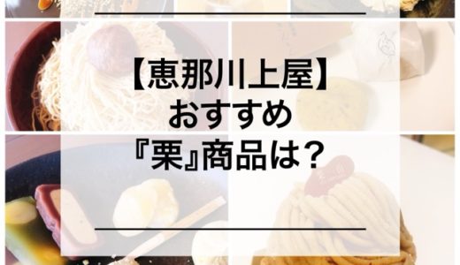 恵那川上屋の『栗菓子・栗スイーツ』！おすすめ『７商品』